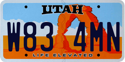 UT license plate W834MN