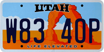 UT license plate W834OP