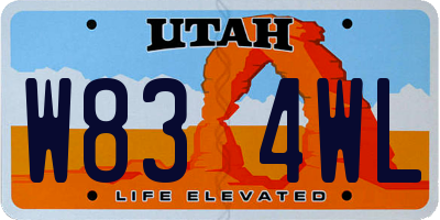 UT license plate W834WL