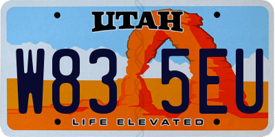 UT license plate W835EU