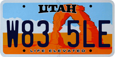 UT license plate W835LE