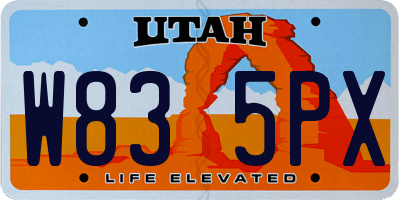 UT license plate W835PX