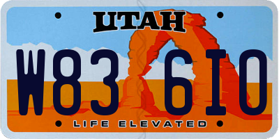 UT license plate W836IO