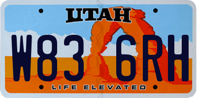 UT license plate W836RH