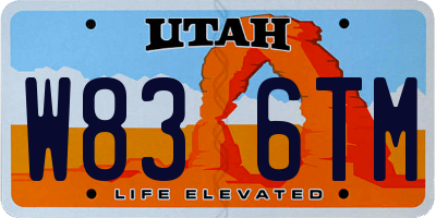 UT license plate W836TM
