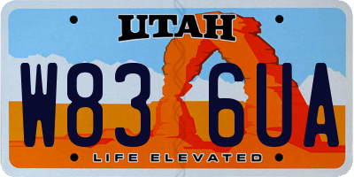 UT license plate W836UA