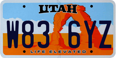 UT license plate W836YZ