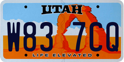 UT license plate W837CQ