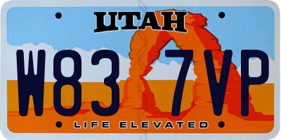 UT license plate W837VP
