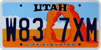 UT license plate W837XM