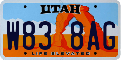 UT license plate W838AG