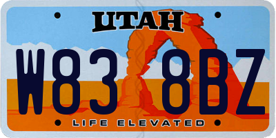 UT license plate W838BZ