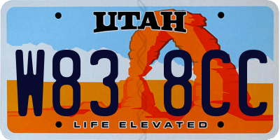 UT license plate W838CC
