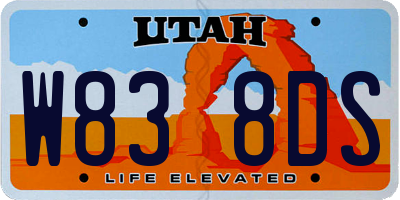UT license plate W838DS