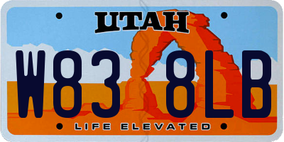 UT license plate W838LB