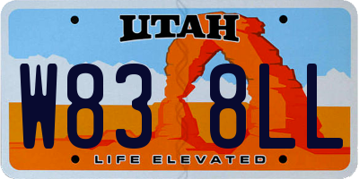 UT license plate W838LL