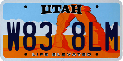 UT license plate W838LM