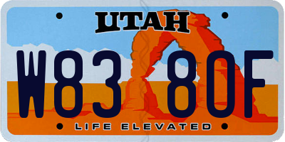 UT license plate W838OF