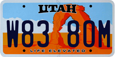 UT license plate W838OM