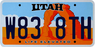 UT license plate W838TH