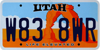 UT license plate W838WR