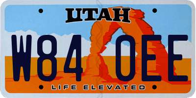 UT license plate W840EE