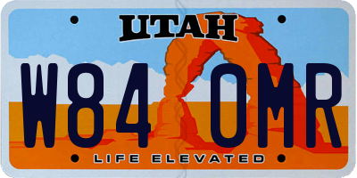 UT license plate W840MR