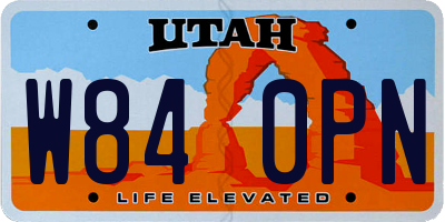UT license plate W840PN