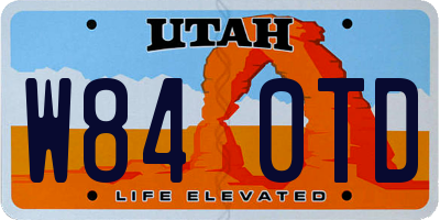 UT license plate W840TD