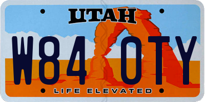 UT license plate W840TY