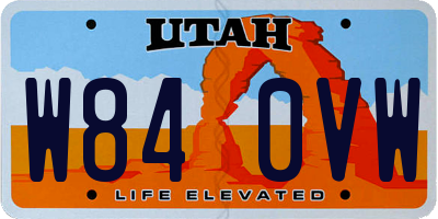 UT license plate W840VW