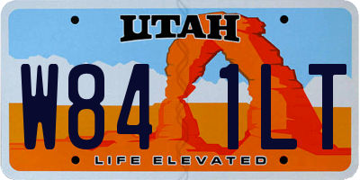 UT license plate W841LT