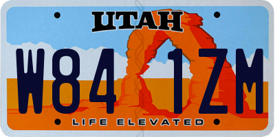 UT license plate W841ZM