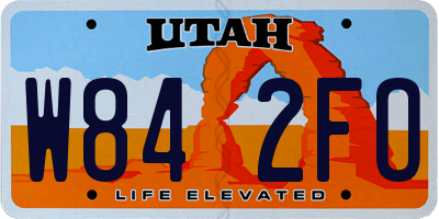 UT license plate W842FO