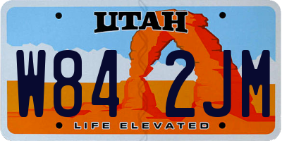 UT license plate W842JM