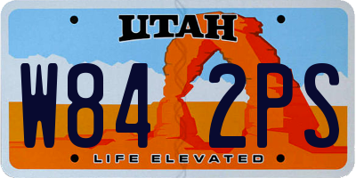 UT license plate W842PS