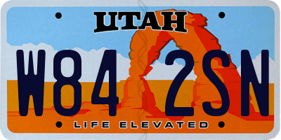 UT license plate W842SN