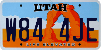 UT license plate W844JE
