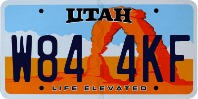 UT license plate W844KF