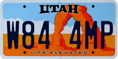 UT license plate W844MP