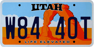 UT license plate W844OT