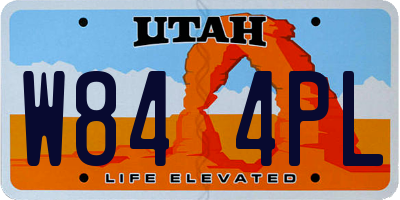 UT license plate W844PL