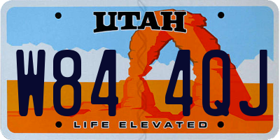 UT license plate W844QJ