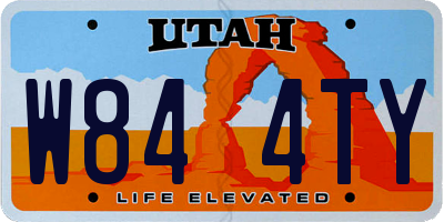 UT license plate W844TY