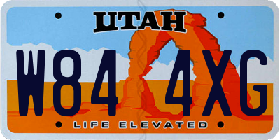 UT license plate W844XG