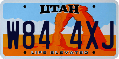 UT license plate W844XJ