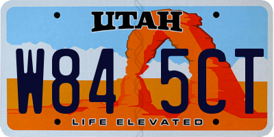 UT license plate W845CT