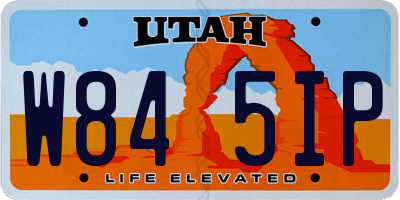 UT license plate W845IP