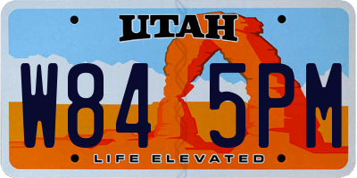 UT license plate W845PM