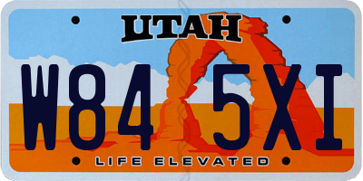 UT license plate W845XI